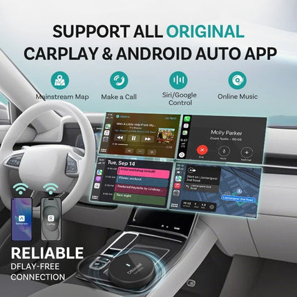Mini Express Wireless Carplay & Android Auto Adapter 5G USB Plug&Play