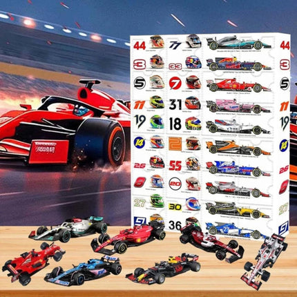 2025 Christmas Advent Calendar 24 Days Countdown Pull-Back F1 Racing Car Toys
