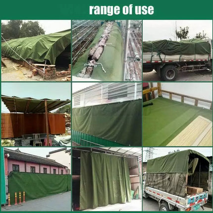 3 Size Army Heavy Duty Waterproof Canvas Tarp Tarpaulin Sun Blocked Dustproof