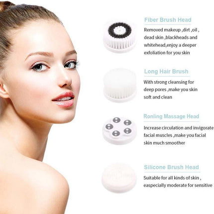 4 in1 Electric Facial Brush Massager Waterproof Face Cleaner Skin Care Cleansing