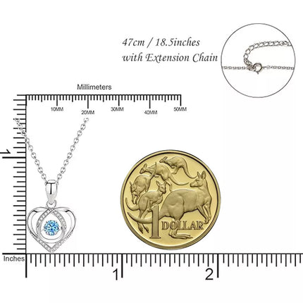 Crystal Silver Love Heart Necklace Chain Pendant Women Jewelry