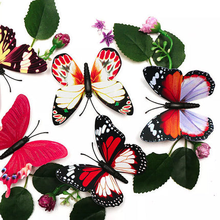 50PCS 8cm Luminous Butterfly Lawn Ornament Fairy Garden Decor Outdoor Yard