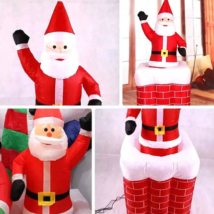 Inflatable Rise and Fall Santa Claus Decoration Christmas Built-In LED Lights