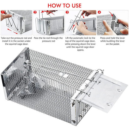4X Humane Rat Trap Cage Live Animal Catch Pest Rodent Mouse Bait Control Box