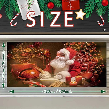 Christmas Garage Door Decoration Xmas Eve Banner Cover Backdrop Wall Decor Post