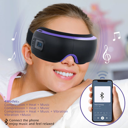 Heated Eye Massager with Music Sleep Relaxation Relaxing Eye Strain