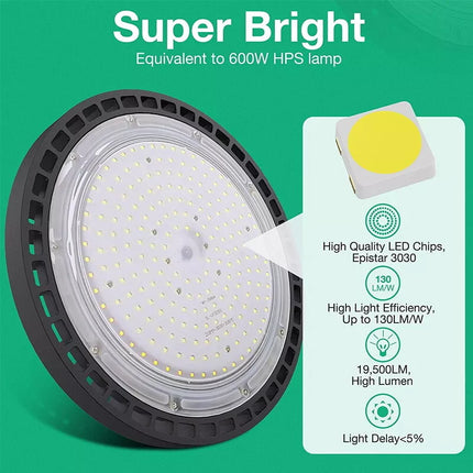 High Bay LED Light 200W UFO Industrial Shed Warehouse Factory Farm Gym