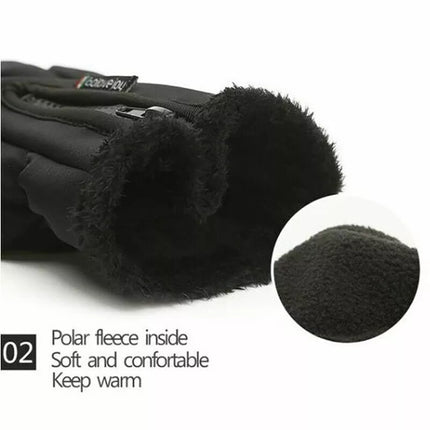Winter Gloves Waterproof Thermal Touch Screen Thermal Windproof Warm Black XL
