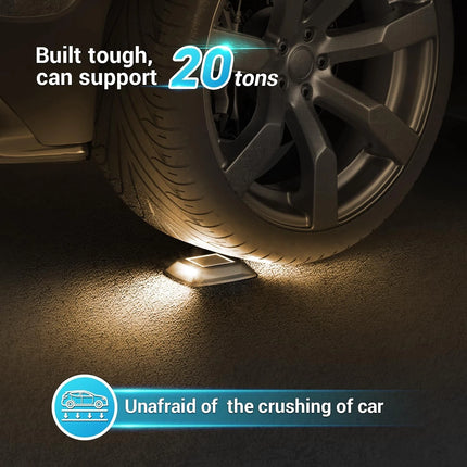 4X LED Solar Driveway Lights Outdoor Deck Step Pathway Road Dock  Light Yellow