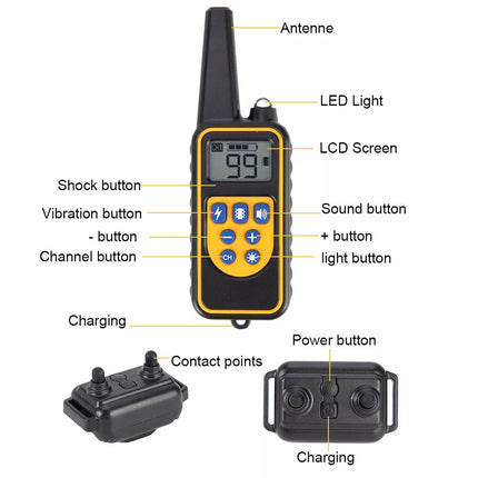 Anti Bark Electric Shock Dog Pet Training E-Collar Obedience Remote Control