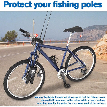 2 Tubes Fishing Rod Holder Secures Fishing Pole for Bicycle Rod Rack for Bike