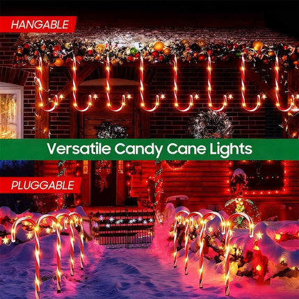 5Pcs Solar Candy Cane lights Outdoor Waterproof Garden Holiday Christmas Decor