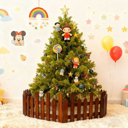28Pcs Christmas Tree Fence DIY Gate Fence Picket Panels Border Xmas Decoration