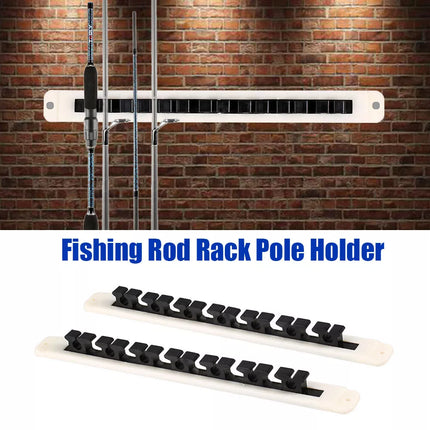 2X Portable Fishing Rod Holder Stand 7 Rod Storage Rubber Rod Rack Wall Mounted