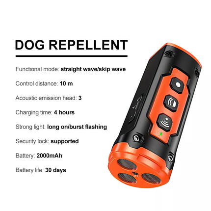 Long-range ultrasonic Rechargeable dog bark deterrent and behavior adjuster