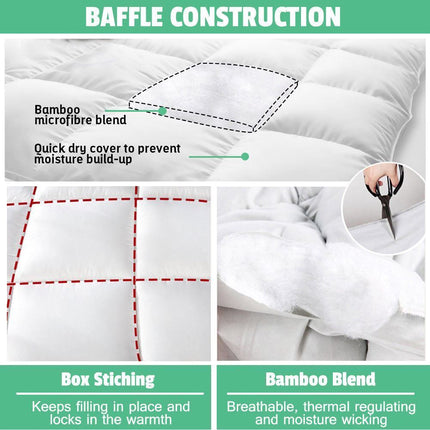 King Single 200GSM Microfiber Bamboo Blend Lightweight Comfort Quilt Duvet Odor Free