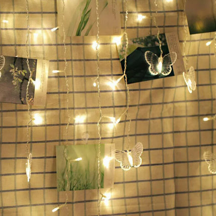 Butterfly 96 LED Fairy String Curtain Lights Christmas Party Wedding Decor Lamp