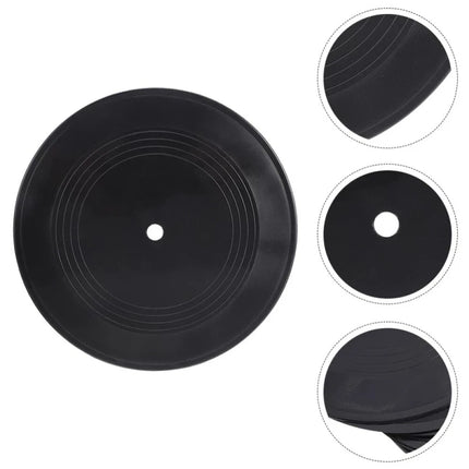18PCS Retro Record Disk Coasters Vinyl Drinks Holder Non-Slip Mug Pads Placemat