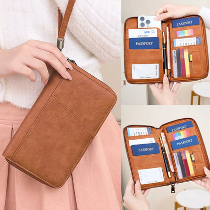 Waterproof Passport Holder Travel Document Wallet RFID Bag Family Case Organizer