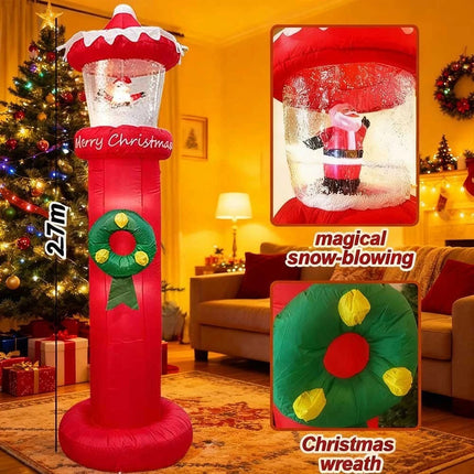 Christmas Inflatables Outdoor Decorations Magical Snow Blowing Door Lighthouse