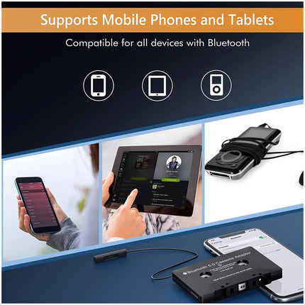 Car Audio Receiver,Bluetooth 5.0 Cassette Receiver Tape Aux Adapter Player