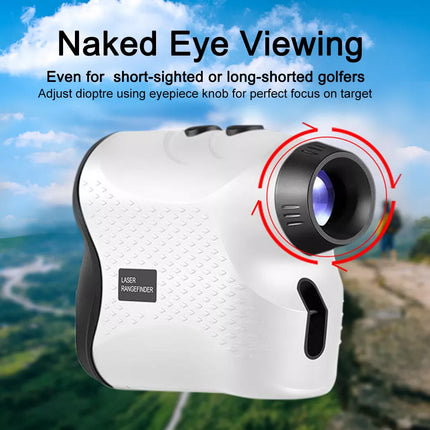 Golf Laser Range Finder Hunting Rangefinder Flagpole Distance Height Speed 500M White