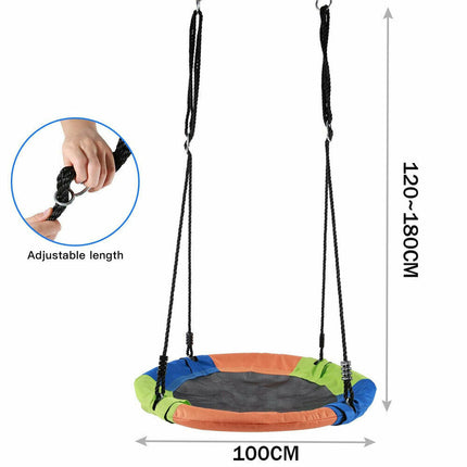 100cm max 150kg Spider Web Net Tree Swing Large Round Seat Kids Outdoor Yard Toy