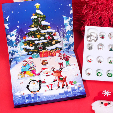 Christmas Advent Calendar Bracelet 24 Days Countdown Calendar DIY Charm Beads Blue
