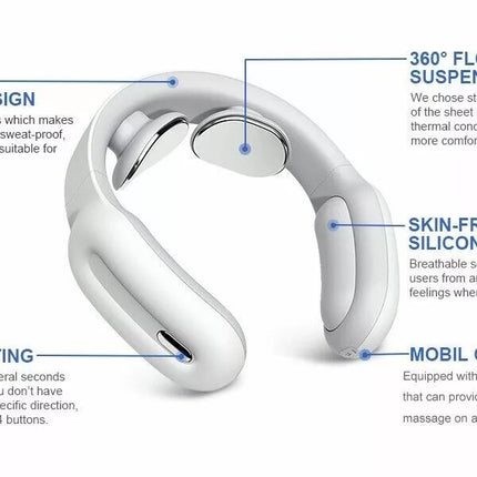 Smart Electric Neck Massager Cervical Shoulder Pain Relief 3 Modes 15 Levels