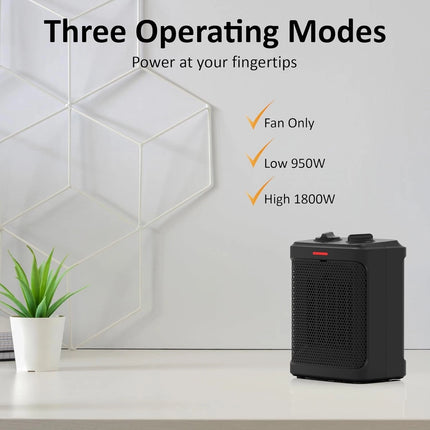 Ceramic Space Heater Mini Electric Portable with Handle- Ideal 1800W