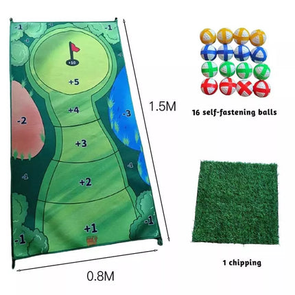 Casual Golf Game Mat Set Chipping Games With 20 Grip Balls Family Home Indoor