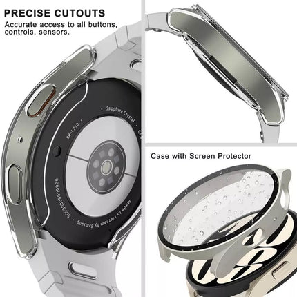 Clear For Samsung Galaxy Watch 7 Case Screen Protector Clear 40mm Cover