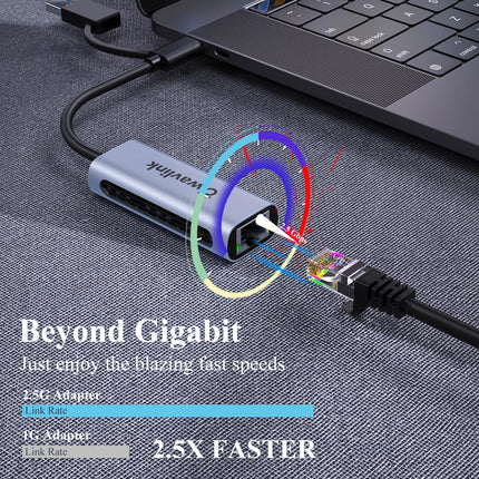 2.5G USB C Ethernet Adapter USB A Network Adapter Laptop RJ45 Adapter