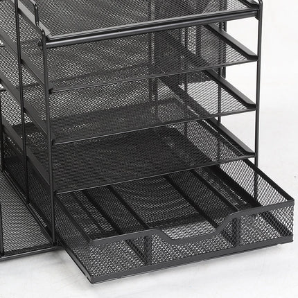 Desktop File Paper Organizer Holder Document Storage Rack Home Office Shelf Tray