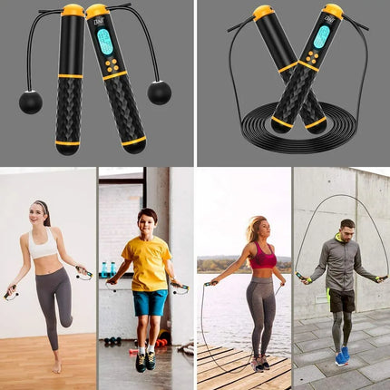 Smart Digital Jump Rope - Accurately Counts Jumps, Sets Goals & Monitors Progres