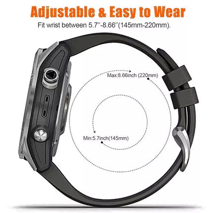2Pack Replacement Sport Band Strap For Garmin Fenix 5 6 6x/7 7 Plus 7x Plus White & Grey
