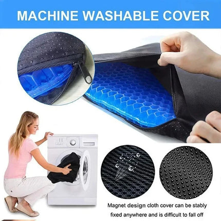 2Pcs Honeycomb Gel Seat Cushion Double Layer Thick Sitting Chair Pad Pain Relief Soft