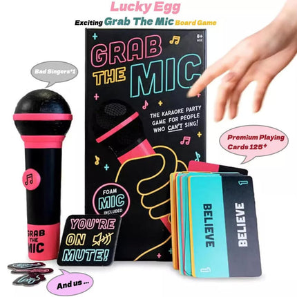 Exciting Grab the Mic Family Karaoke Board Game Lyric Cards Birthday Party