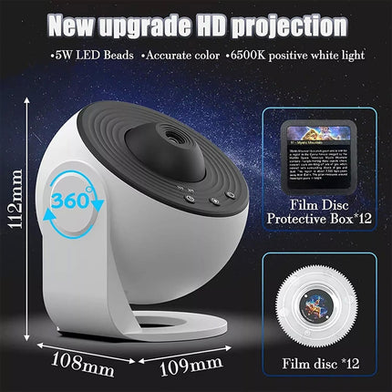 13in1 LED Planetarium Galaxy Projector 3D Star Theater Room Ceiling Decor Light