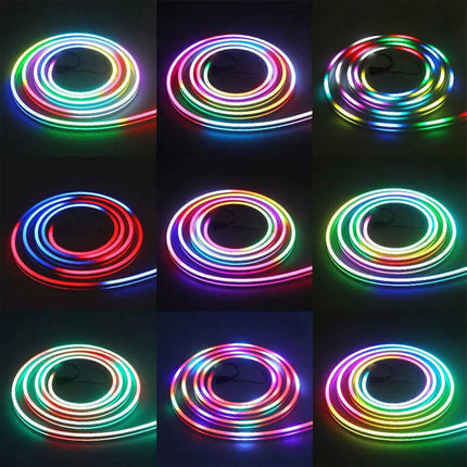 5M  RGBIC LED Neon Strip Light - Waterproof, Flexible Silicone Light Rope