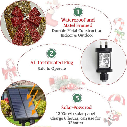 6ft Christmas Decoration Reindeer LED Lights Light up Solar Iron Frame Door De