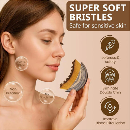 2Pcs Lymphatic Contour Face Brush, Dry Brushing Face Brush,Lymphatic Drainage Massage