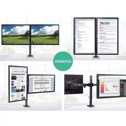 Monitor Arm Dual Desk Mount 32'' Displays Screen Bracket Computer Holder Stand