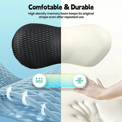 Car Seat Cushion Memory Foam Coccyx Orthopedic Lumbar Back Pillow Pain Relief