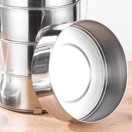 Stainless Steel Lunch Box Beautiful Tiffin Box Clip Carrier Bento Box 3 Layer