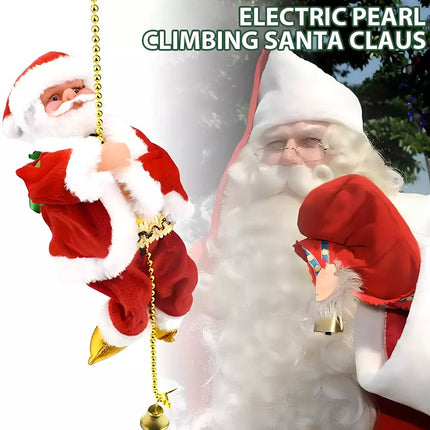 Electric Christmas Santa Claus Climbing Rope Ladder Musical Toy Xmas Gift Decors