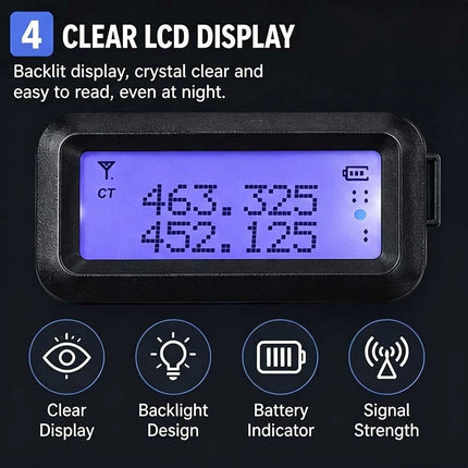 8w LCD Long Range UHF / VHF with Headsets Handheld Two Way Radio Walkie Talkie