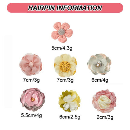 2 Pcs Light Yellow Toddlers Hair Accessories Hairpins Girl Clips Bow Flowers