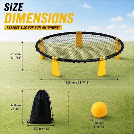Roundnet Game Set with 3 Balls and Carry Bag Outdoor Beach Backyard Sports Game