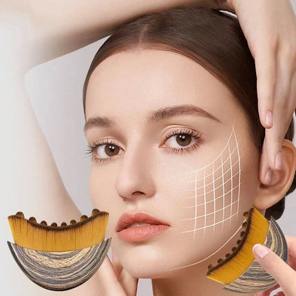 2Pcs Lymphatic Contour Face Brush, Dry Brushing Face Brush,Lymphatic Drainage Massage